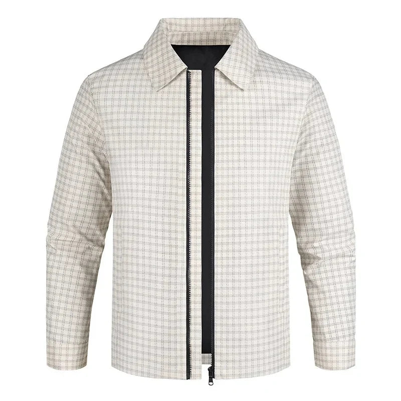 Graeme | Jacket Long Sleeve Checked Zip Front
