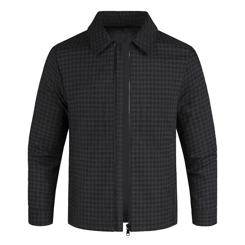 Graeme | Jacket Long Sleeve Checked Zip Front