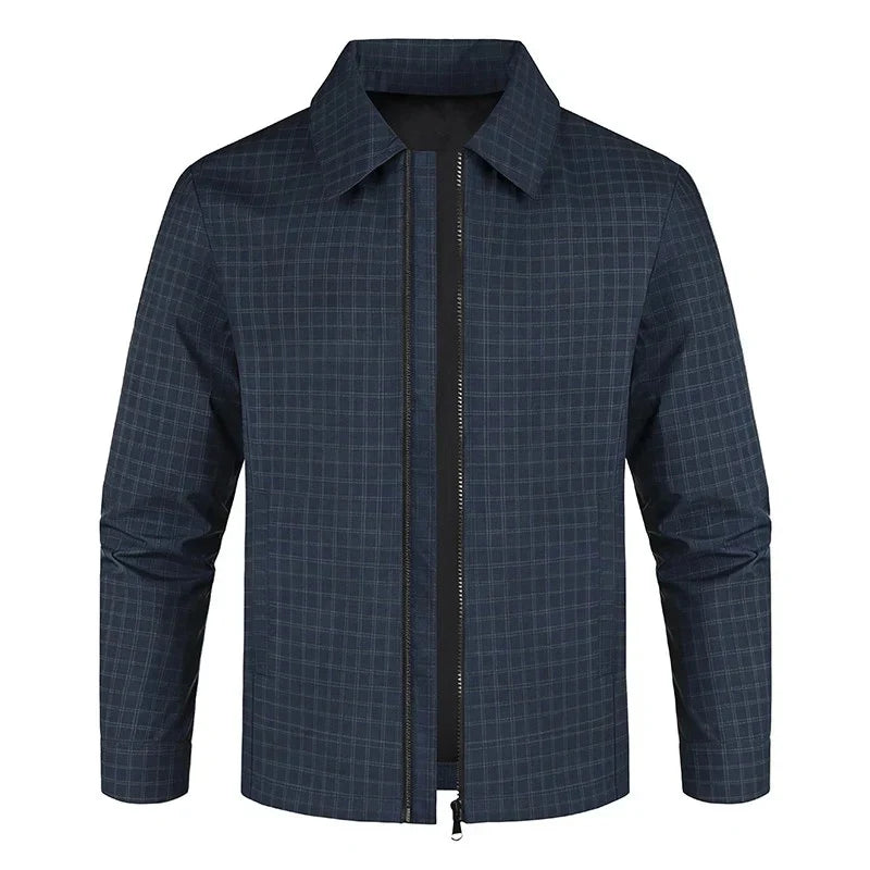 Graeme | Jacket Long Sleeve Checked Zip Front