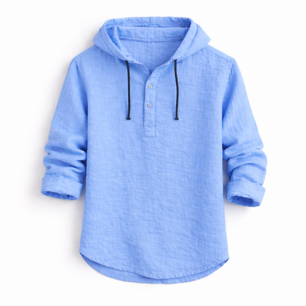 Samuel | Shirt with Drawstring Hood and Long Sleeves