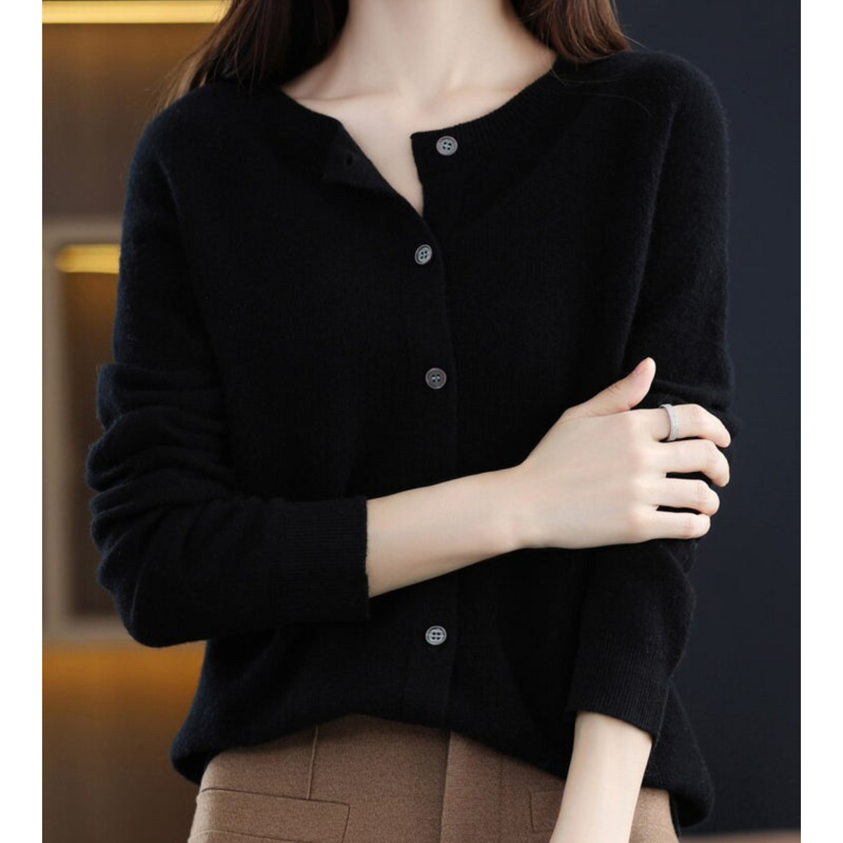 Mary | Cardigan With Round Neck and Long Sleeves