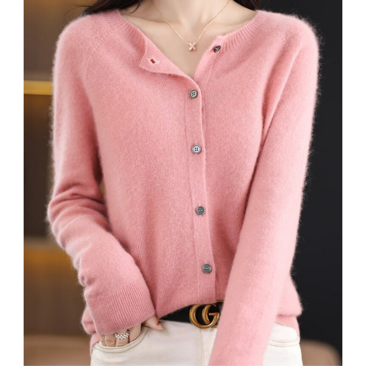 Mary | Cardigan With Round Neck and Long Sleeves