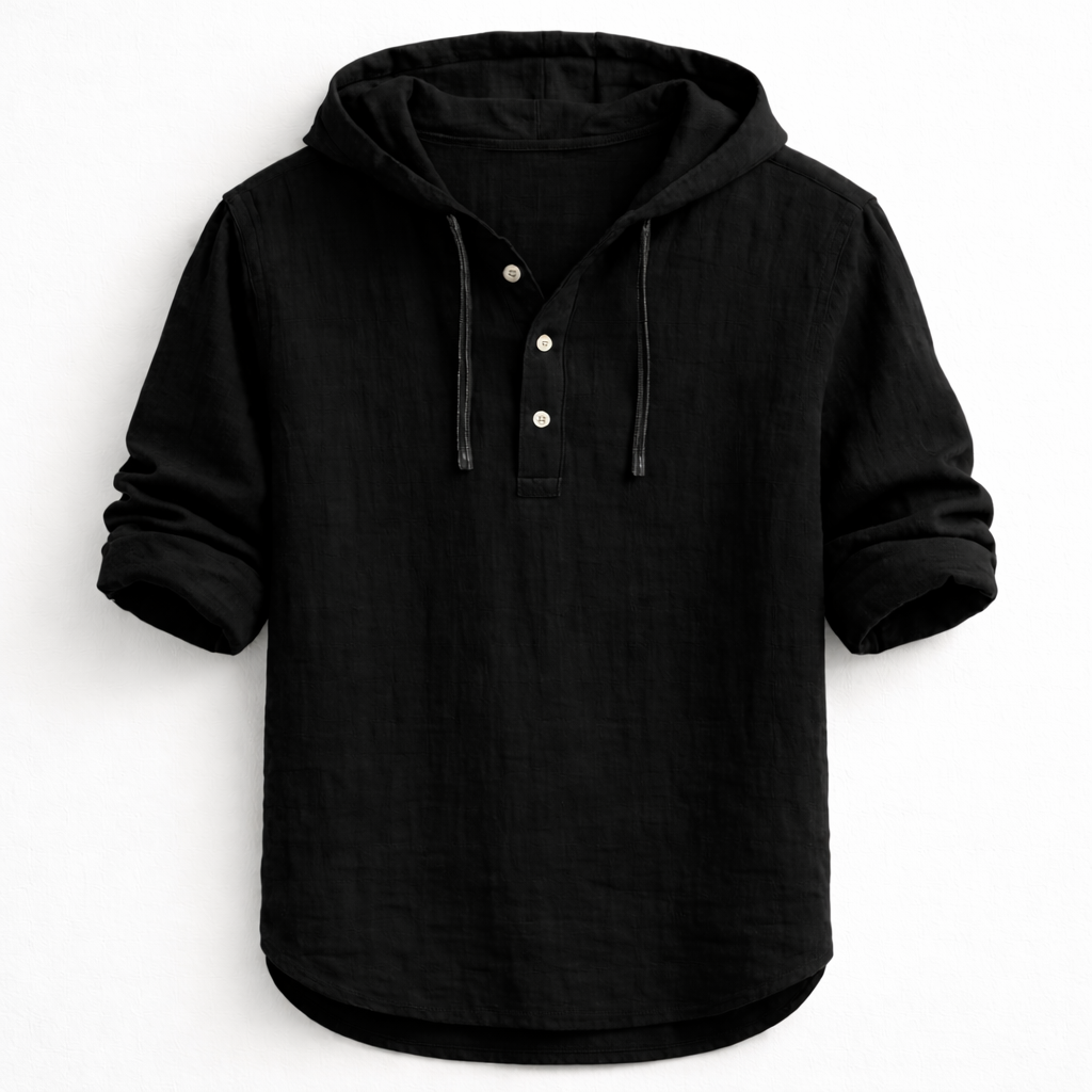 Samuel | Shirt with Drawstring Hood and Long Sleeves