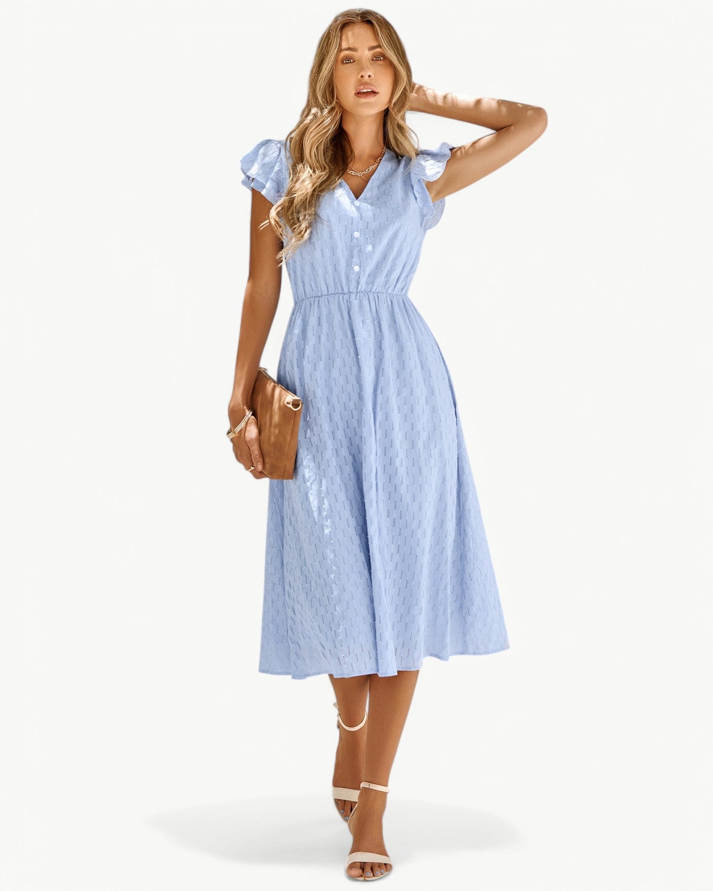 Julieta | Midi Dress With Flutter Sleeves
