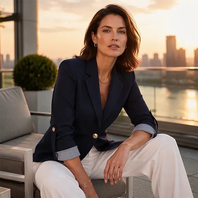 Rigieta | Blazer with Rolled Cuffs and Lapels