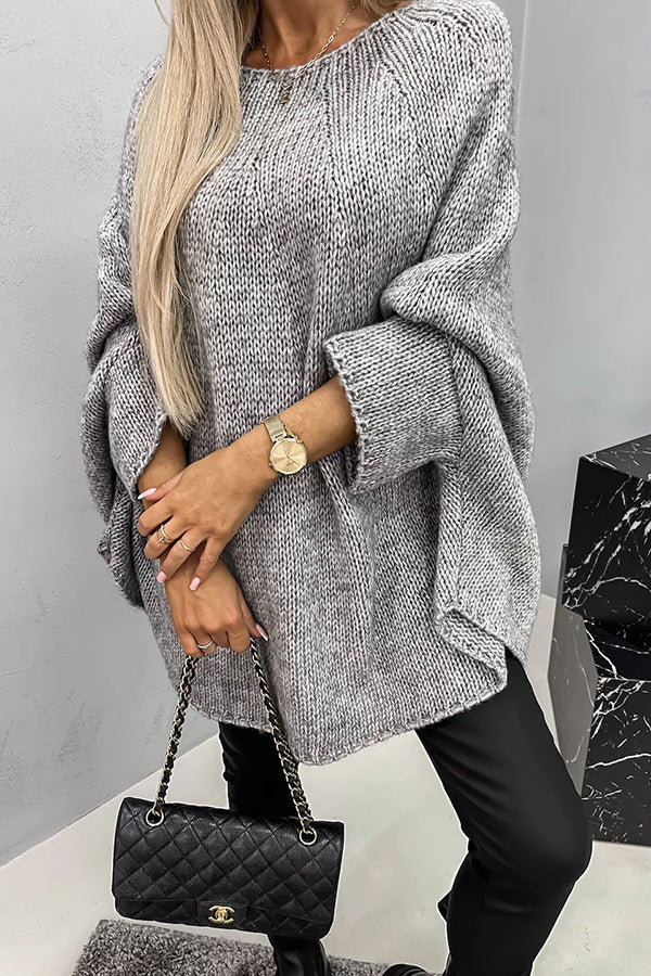 Nicoanessa | Draped Poncho with Round Neck