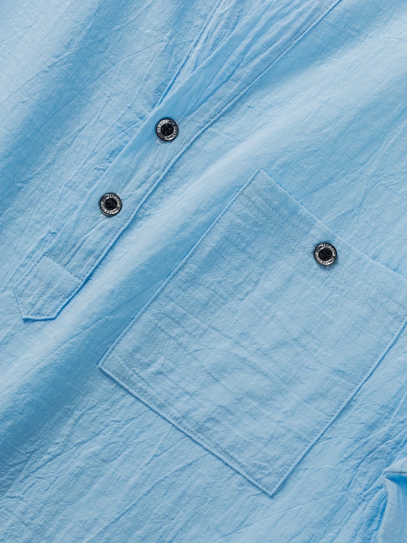 Markos | Short Sleeve Band Collar Henley Shirt