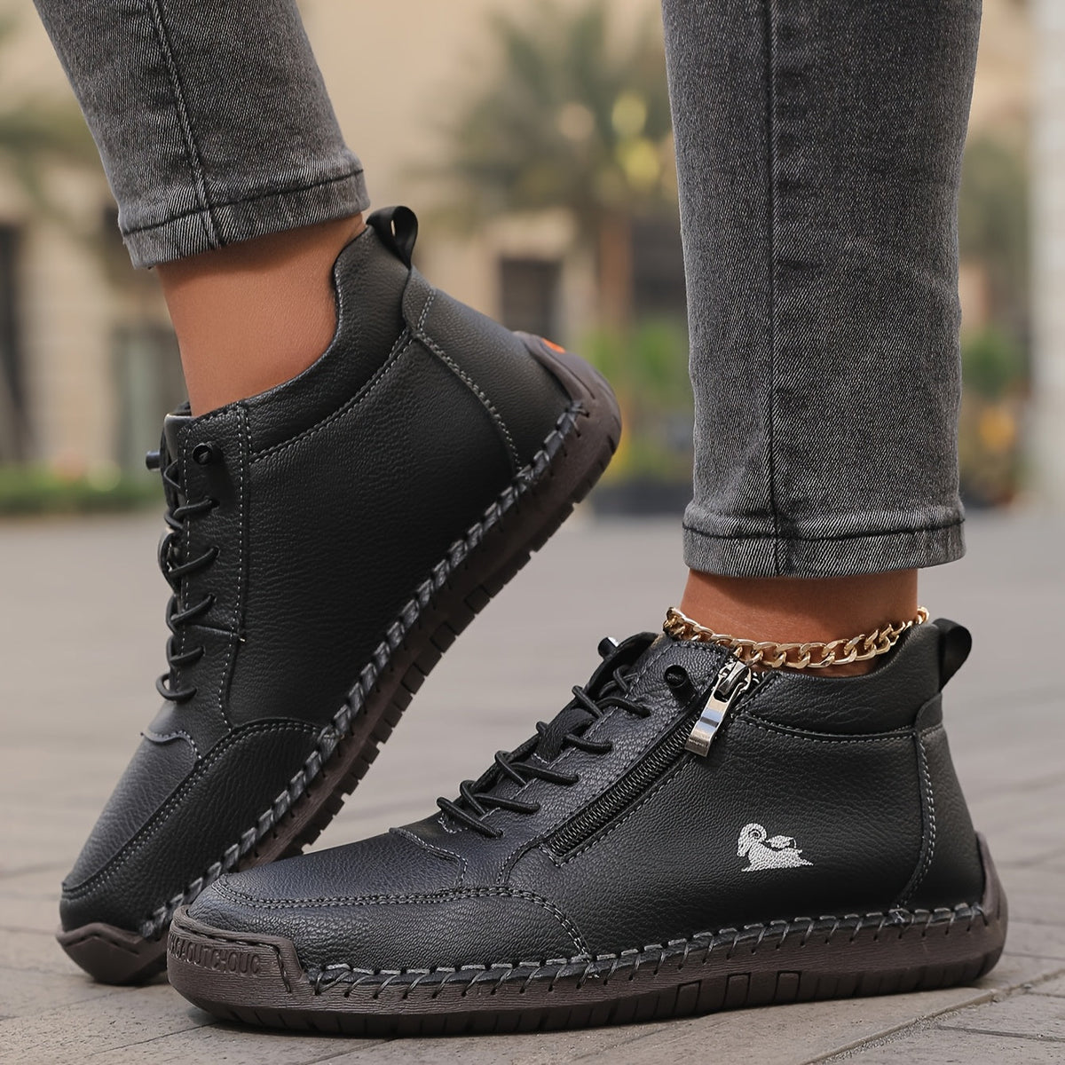 Lynette | Ankle Boots With Laces and Side Zippers