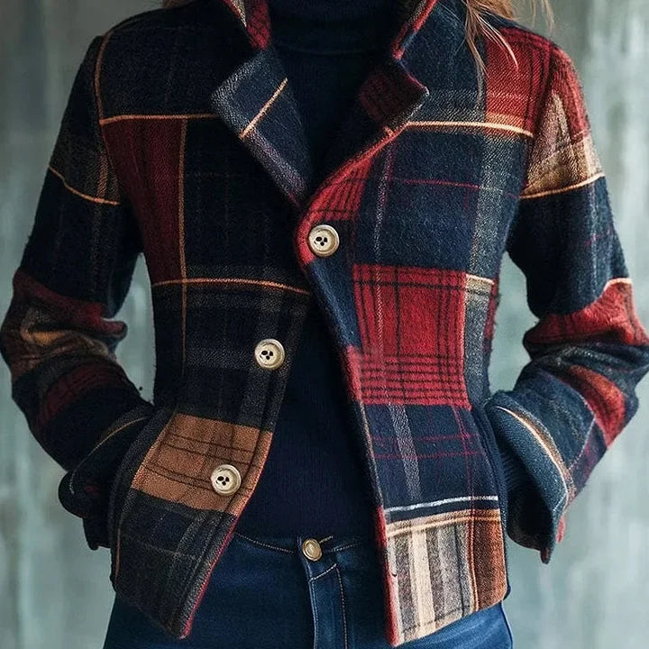 Marsai | Plaid Button Front Long Sleeve Jacket