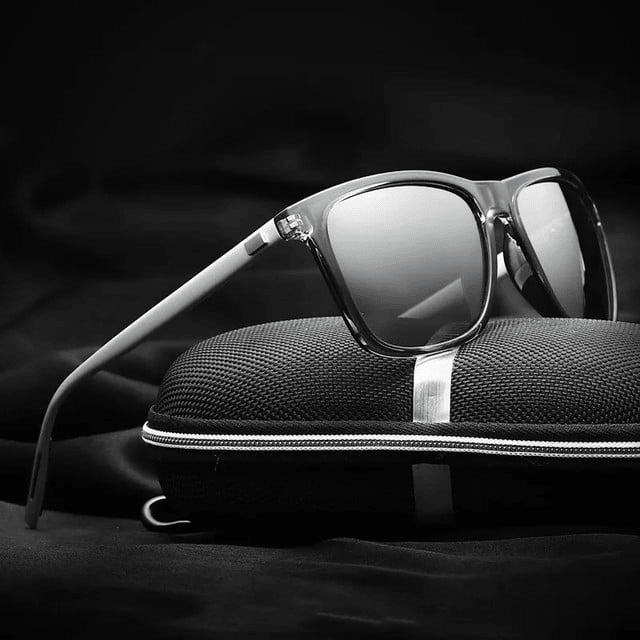 AeroShades - Rectangular Frame Polarized Sunglasses With Case
