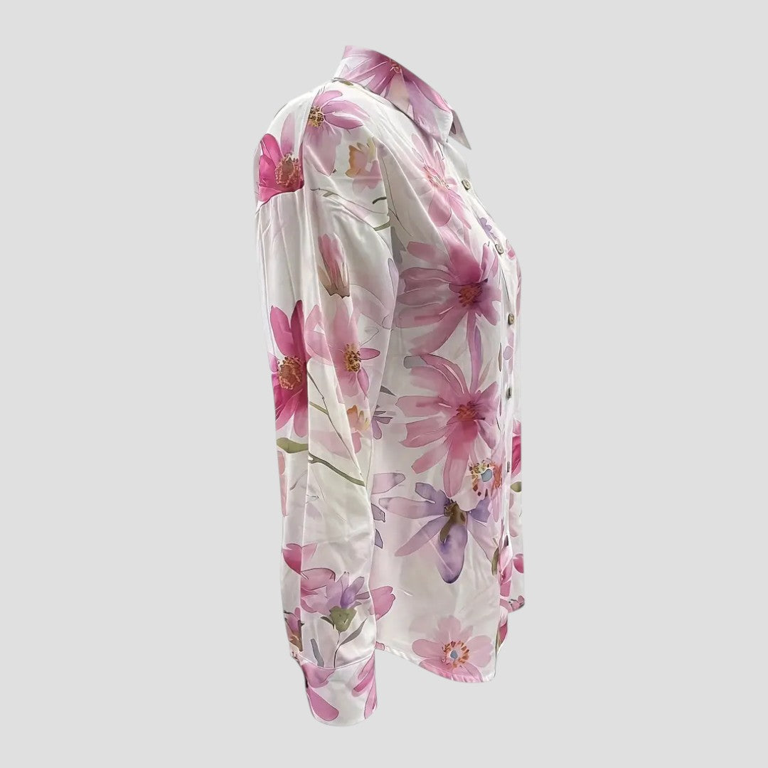 Mayla | Floral Print Button Front Blouse Shirt