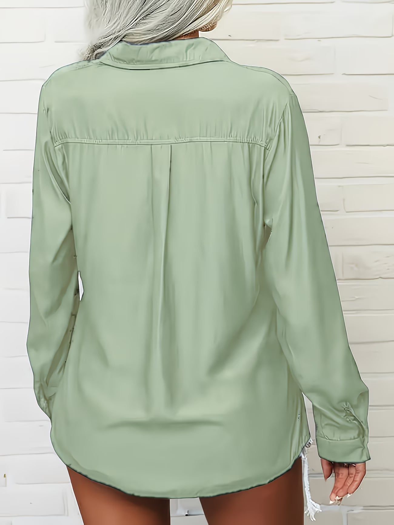Tierna | Loose Button Front Collared Shirt