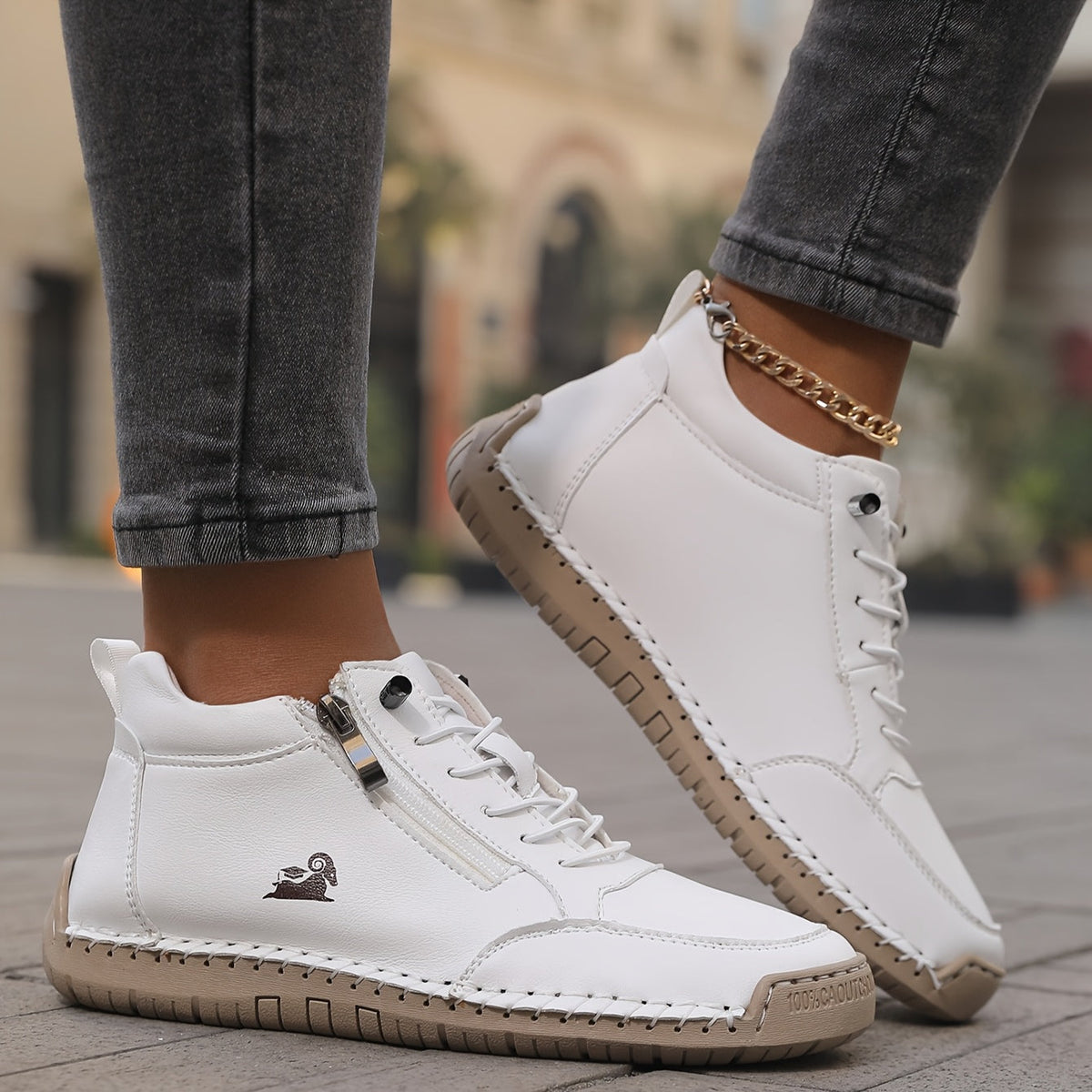 Lynette | Ankle Boots With Laces and Side Zippers