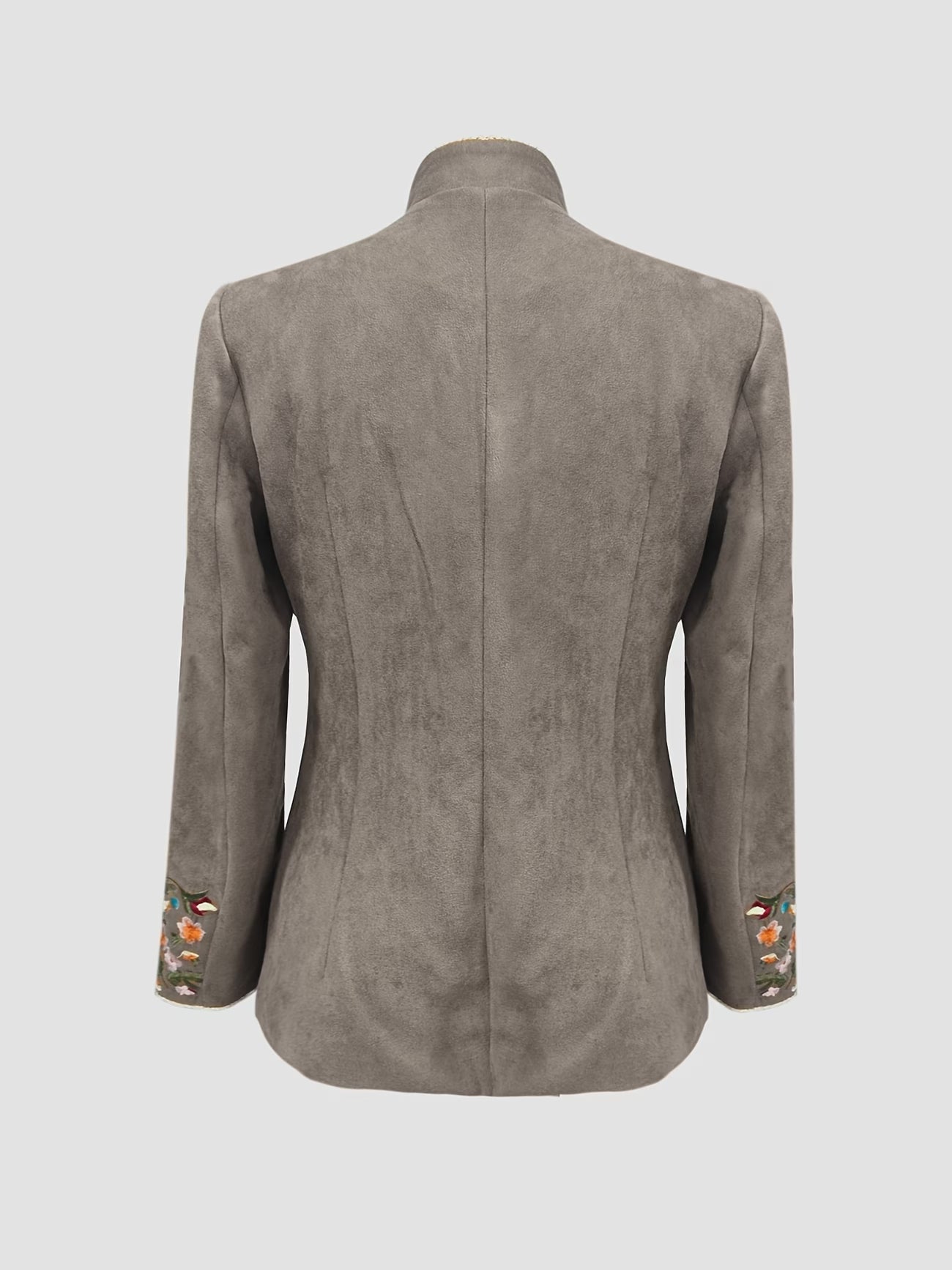Anisaa | Embroidered Button Front Stand Collar Jacket