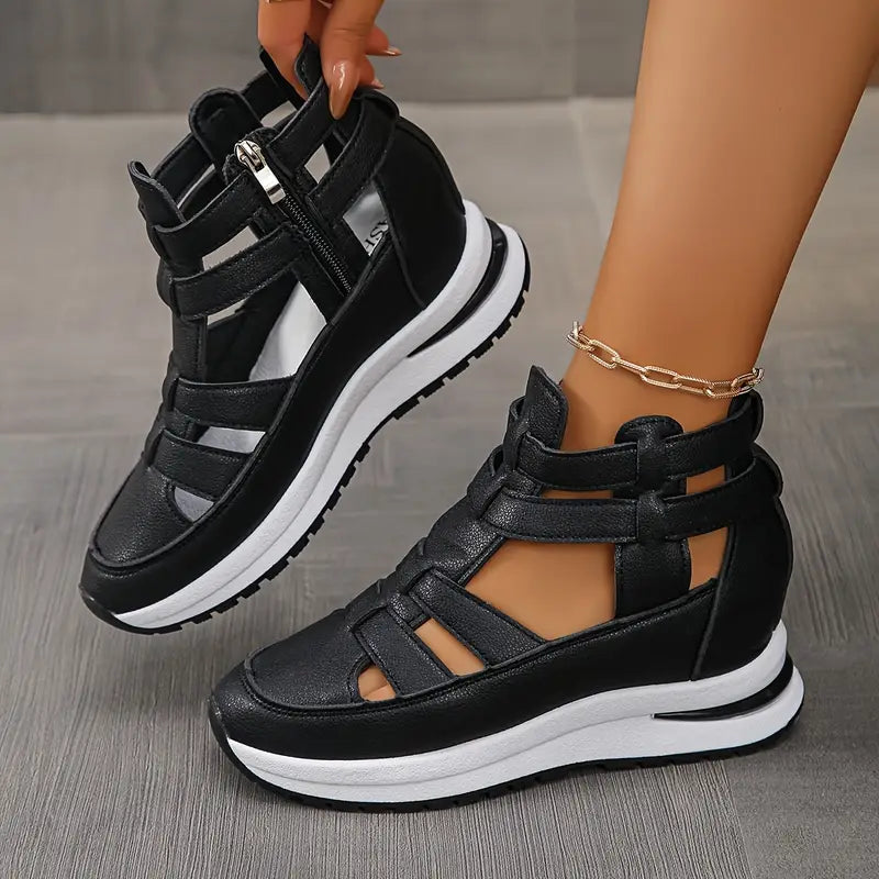 Souad - Wedge Platform Sandal Sneakers With Zipper