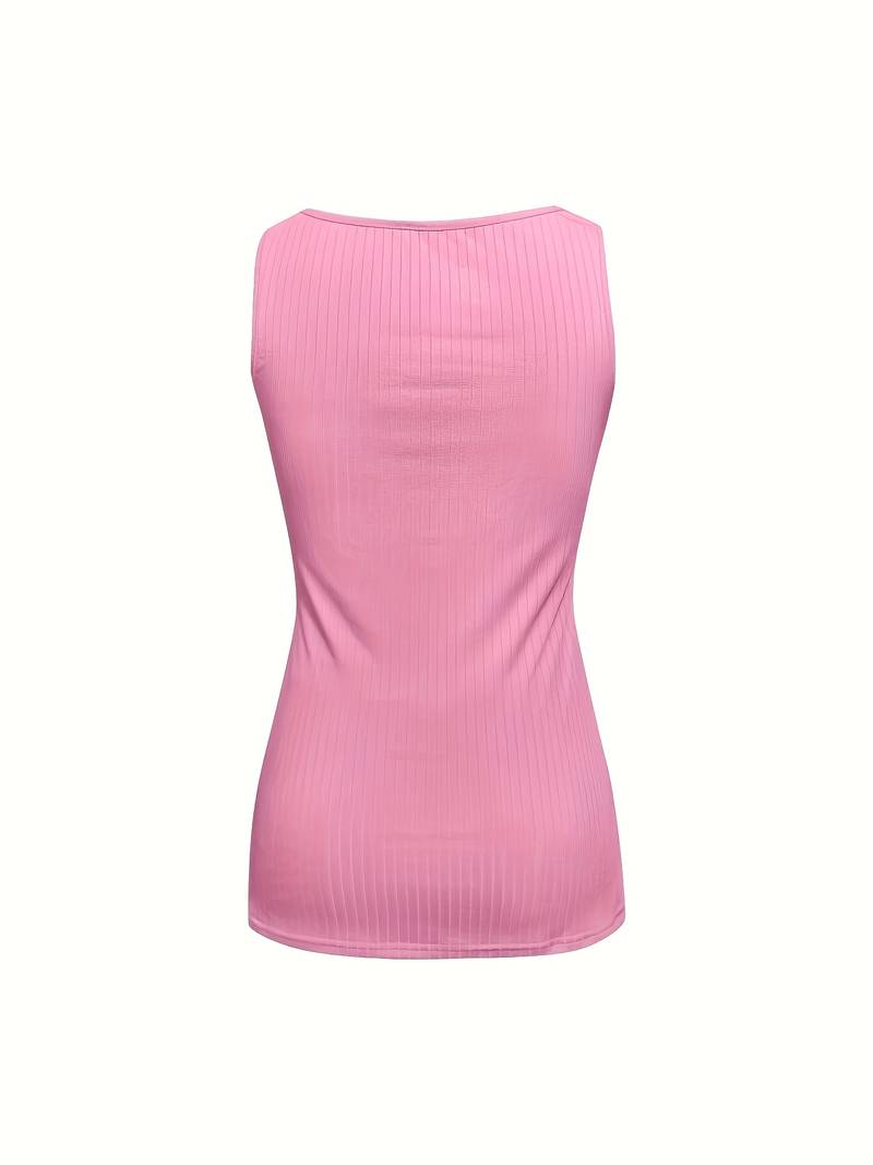Hajar | Ribbed Sleeveless Lace V-Neck Tank Top