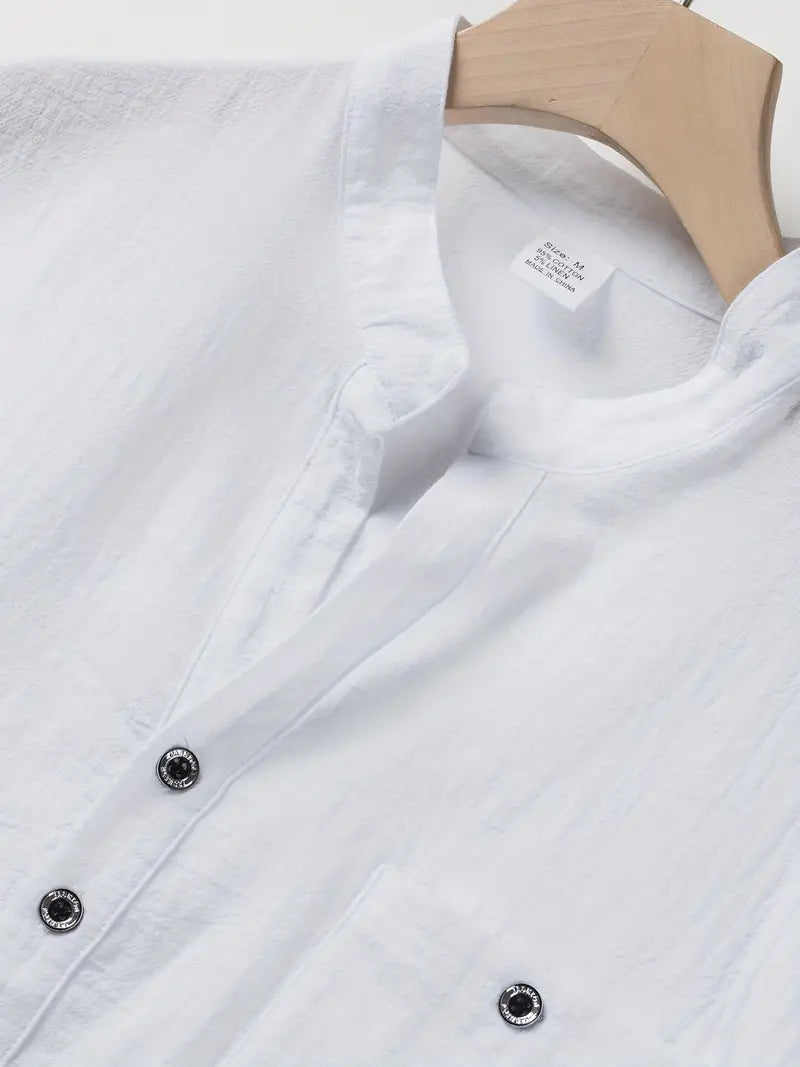 Vaughn - Short Sleeve Henley Pocket Shirt