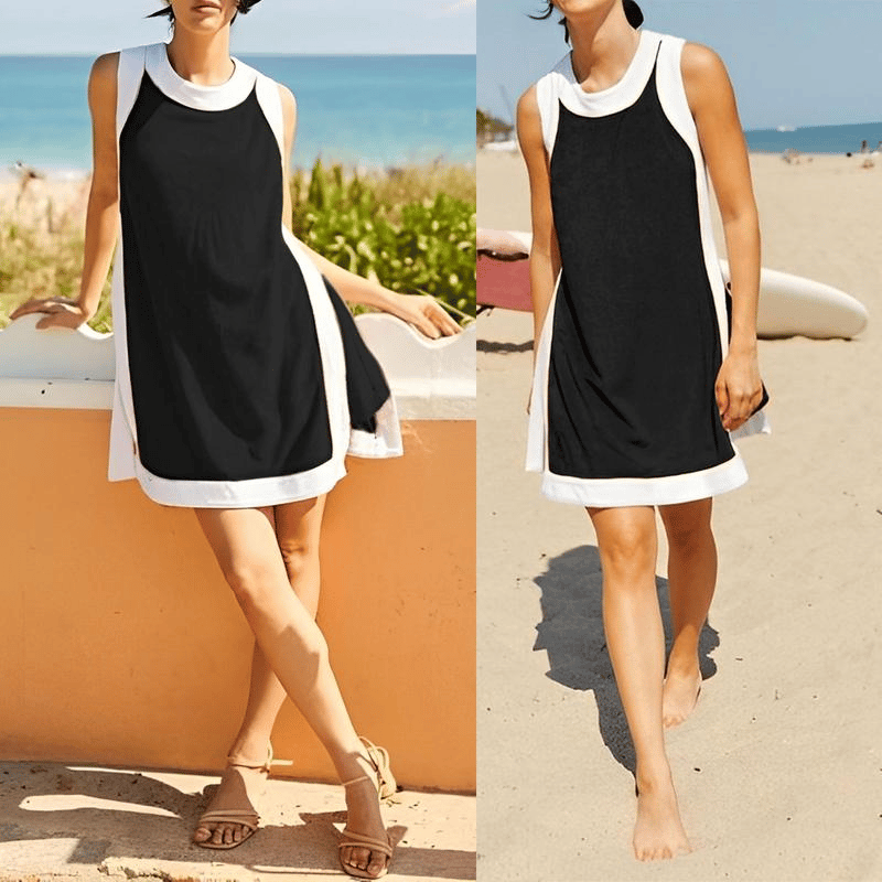 Swetlana | Sleeveless Color Block Shift Dress