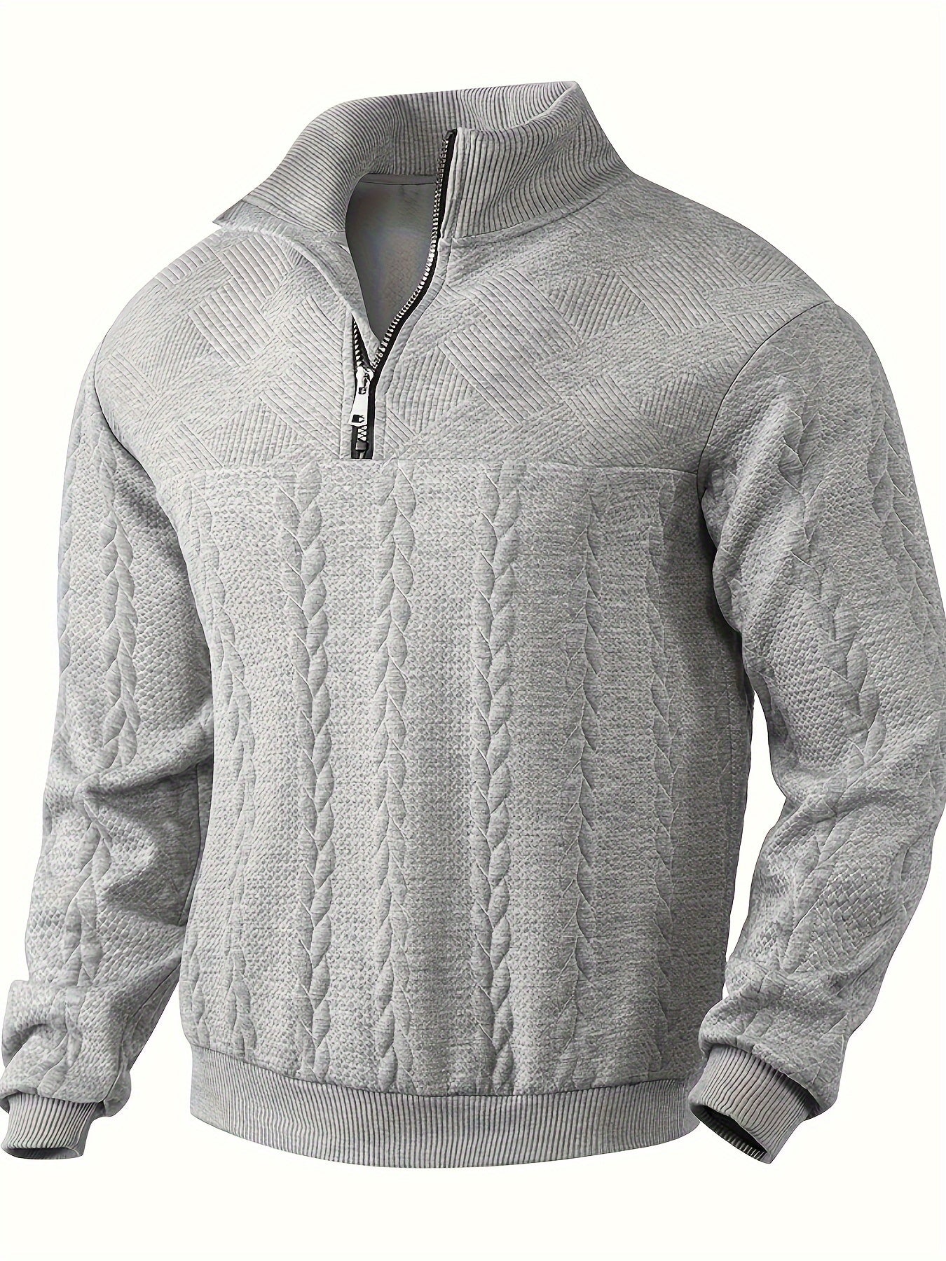 Caleb | Quarter Zip Textured Knit Sweater