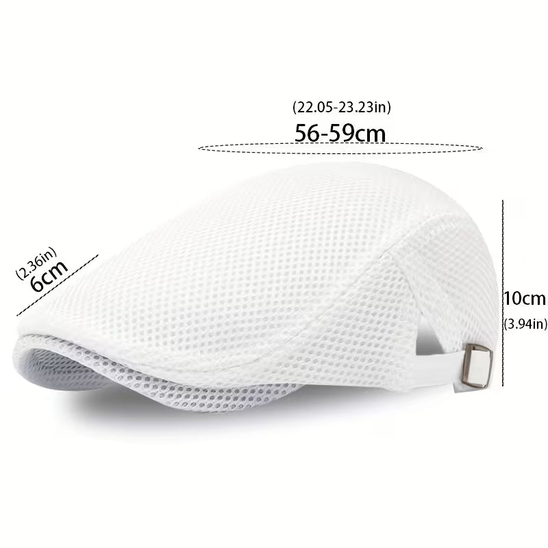 Rojer - Mesh Flat Cap Adjustable Buckle Hat
