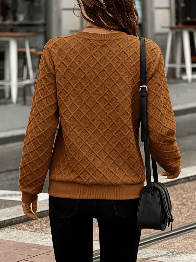 Juliet | Sweatshirt Long Sleeve Textured Zip Neck
