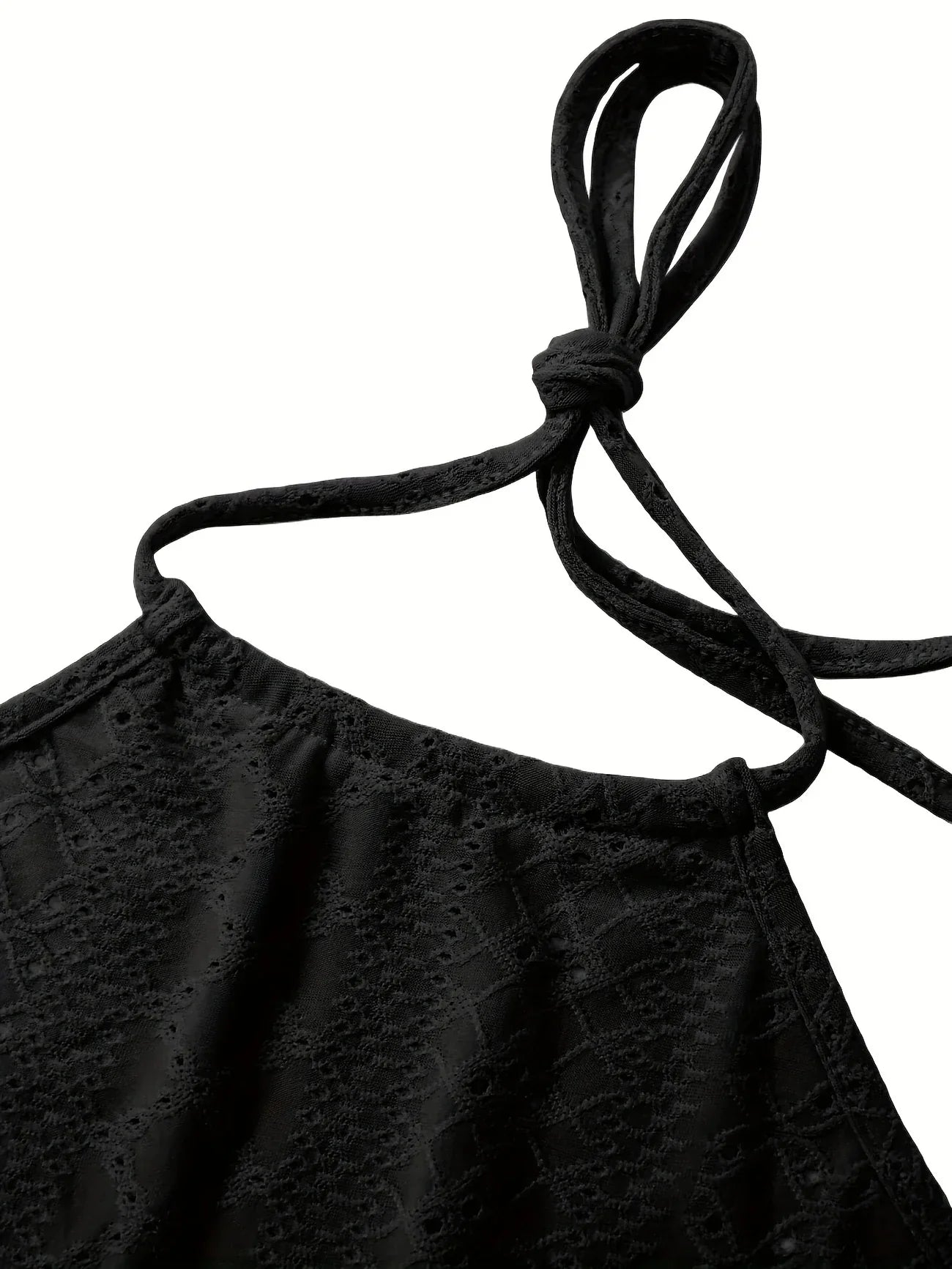 Despina | Halter Neck Textured Crop Top Shorts Set