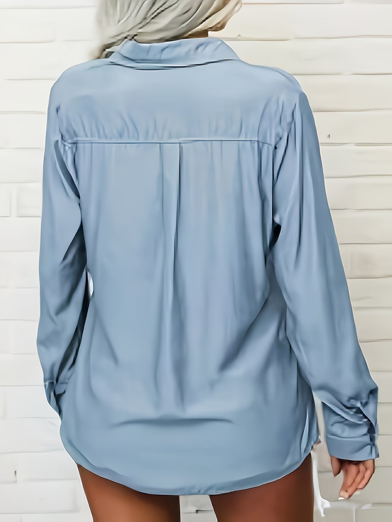 Tierna | Loose Button Front Collared Shirt