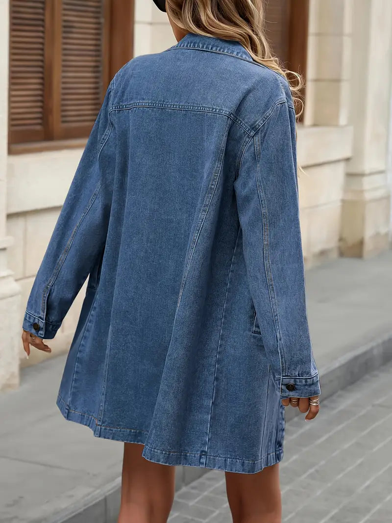 Tacie | Denim Long Sleeve Button-Front Jacket