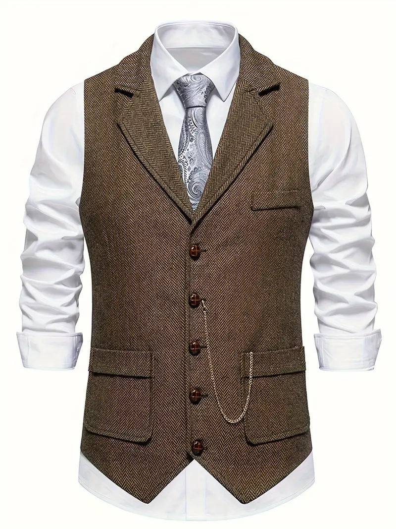 Ferry | Herringbone Notch Lapel Waistcoat