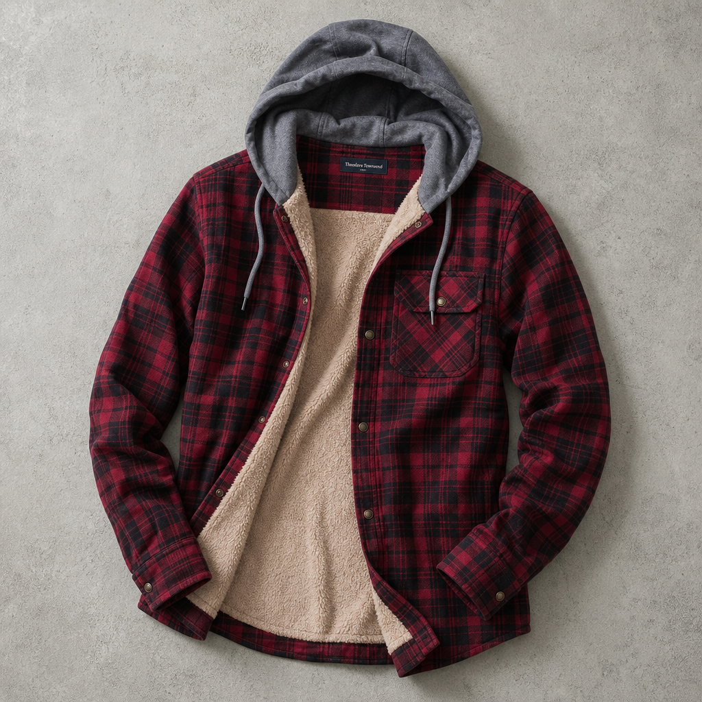 Anderson | Shirt Jacket With Plaid Pattern and Hood