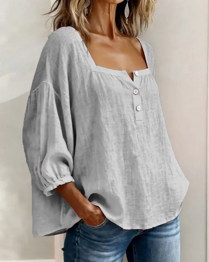 Leontien | Loose Square Neck Blouse