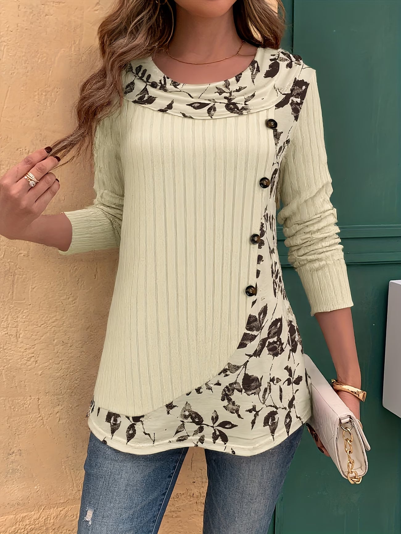 Lizeth | Long Sleeve Ribbed Pattern Tunic