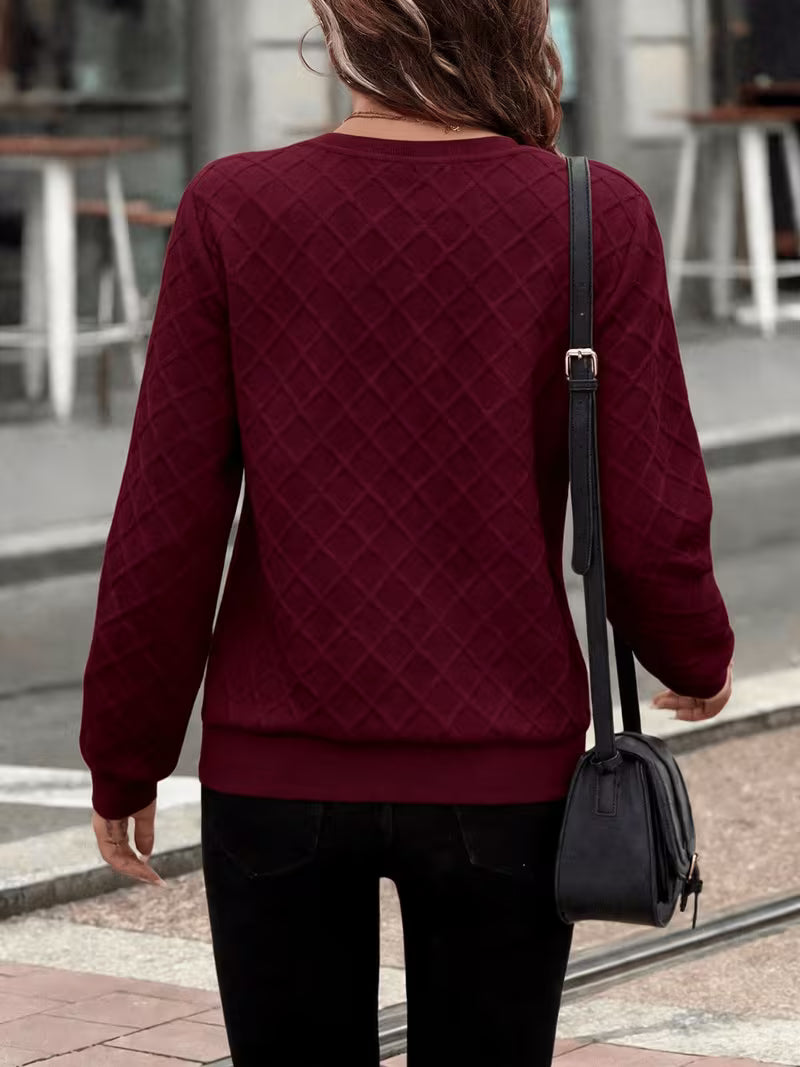 Juliet | Sweatshirt Long Sleeve Textured Zip Neck