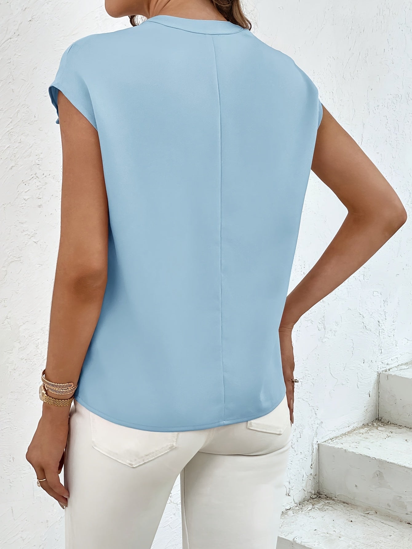 Marquita - Short Sleeve Pocket Button Blouse