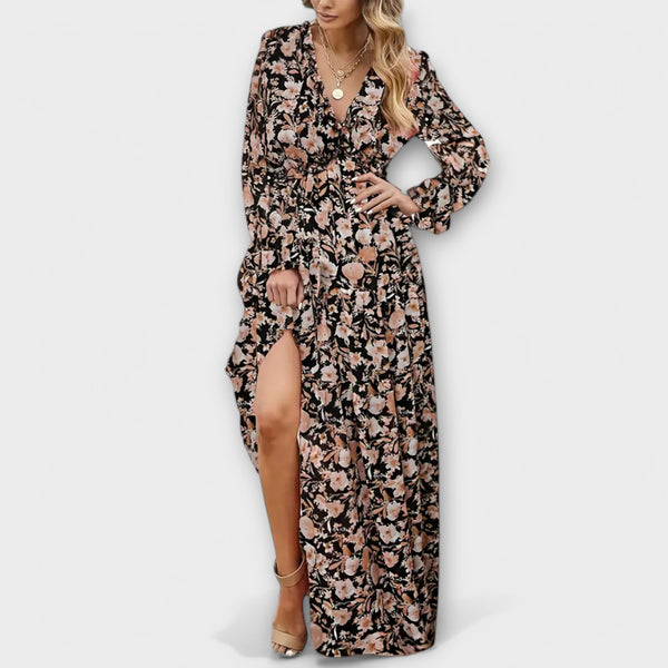 Vanna | Floral Print Long Sleeve Maxi Dress