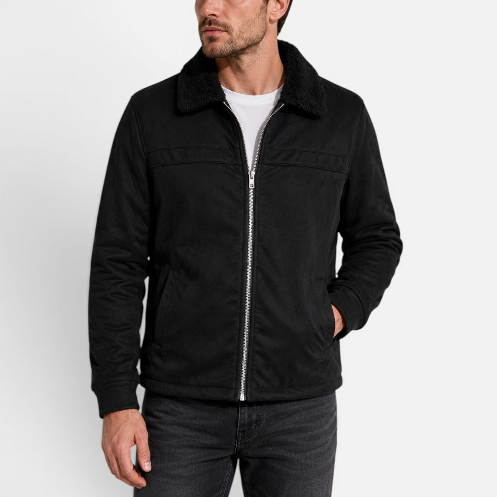 Daigle | Jacket With Plush Collar and Front Zipper