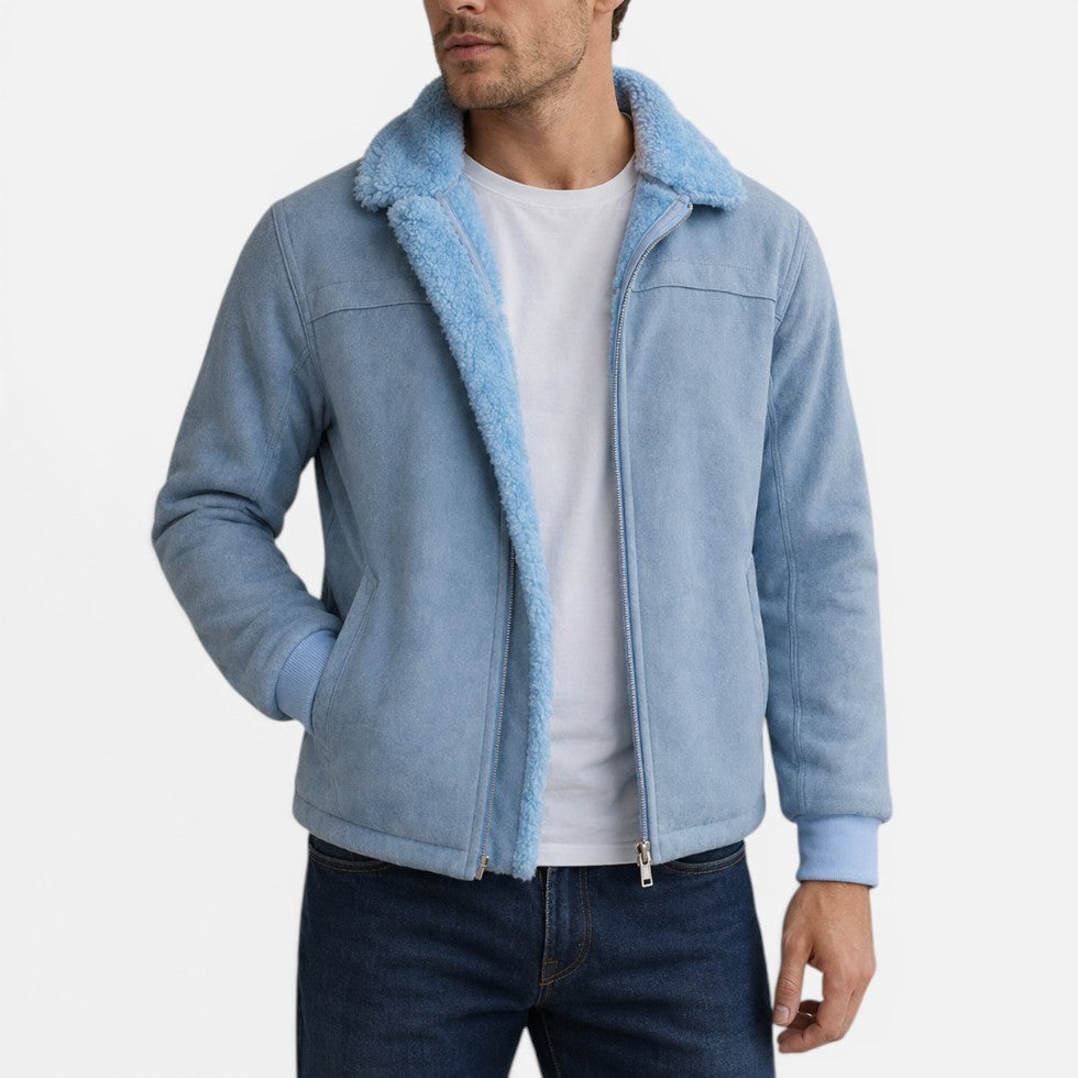 Daigle | Jacket With Plush Collar and Front Zipper