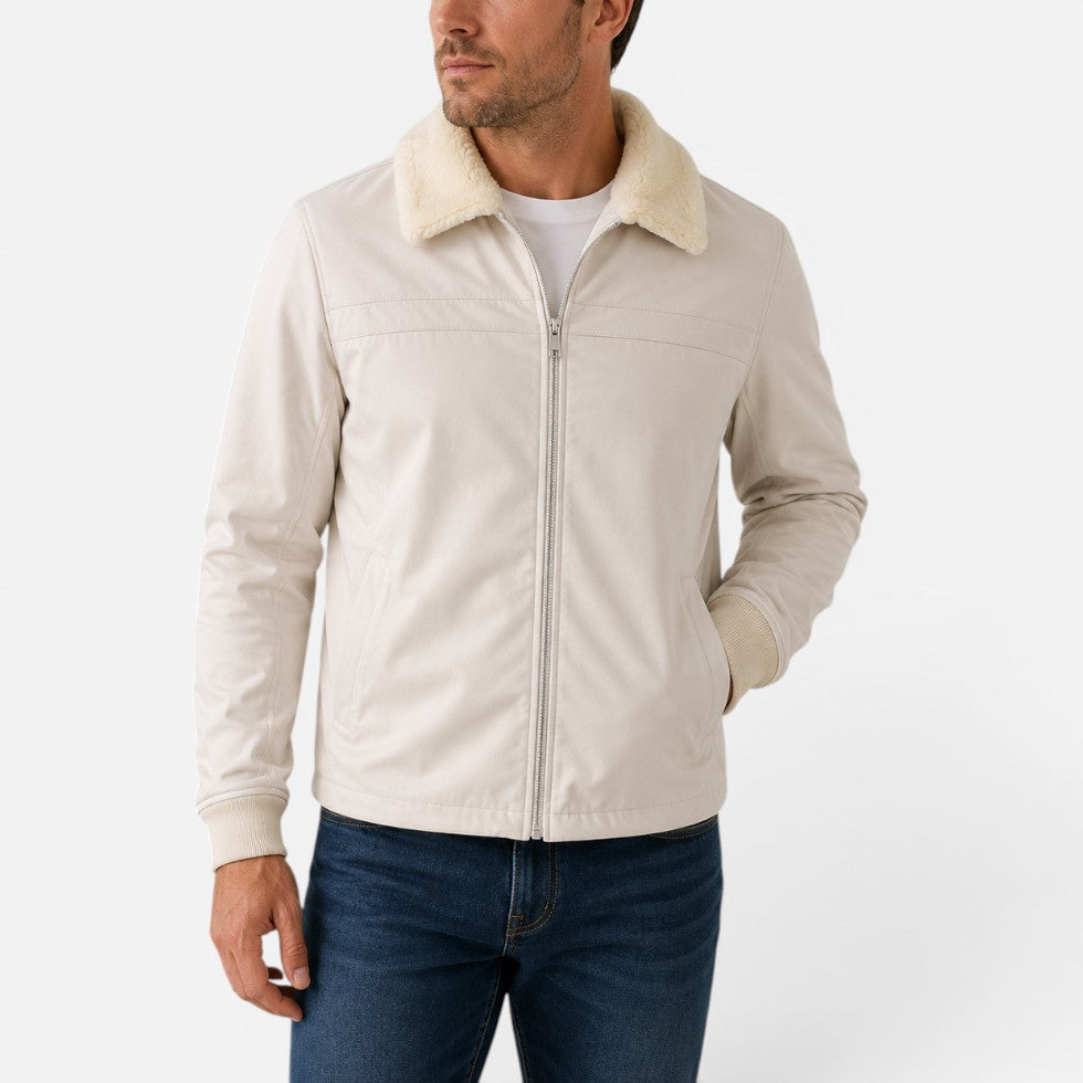 Daigle | Jacket With Plush Collar and Front Zipper