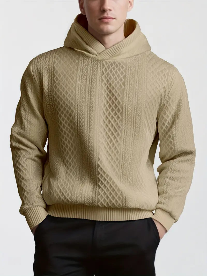 Karah | Long Sleeve Textured Knit Hooded Sweater