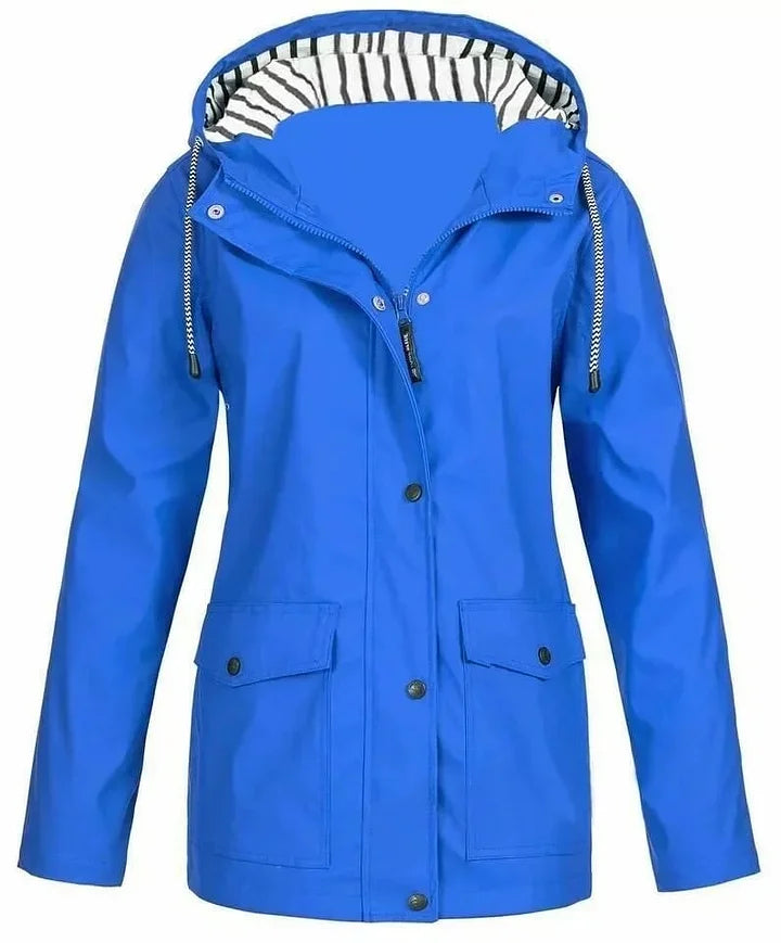 Ilektra | Hooded Long Sleeve Zip Rain Jacket