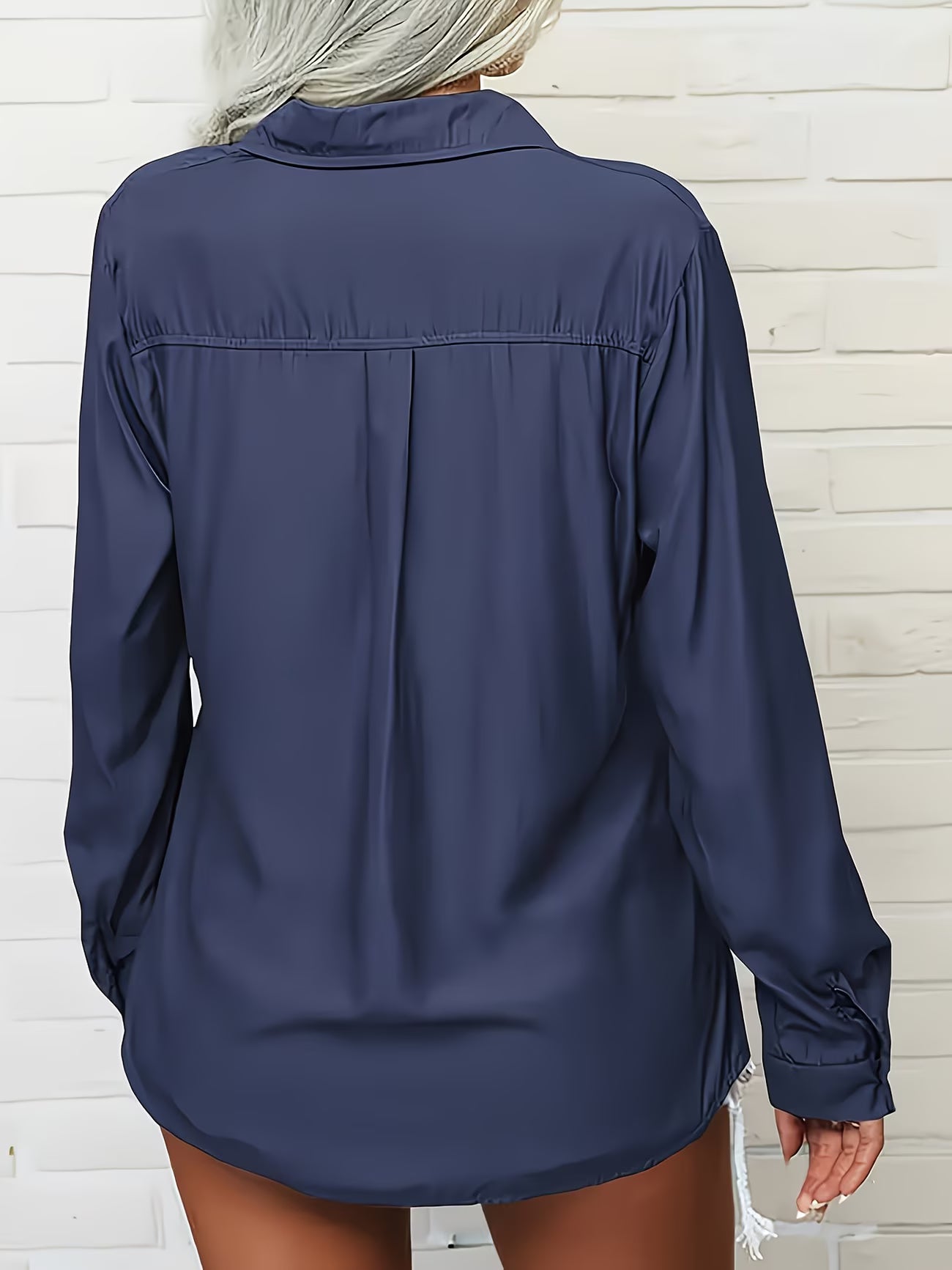 Tierna | Loose Button Front Collared Shirt