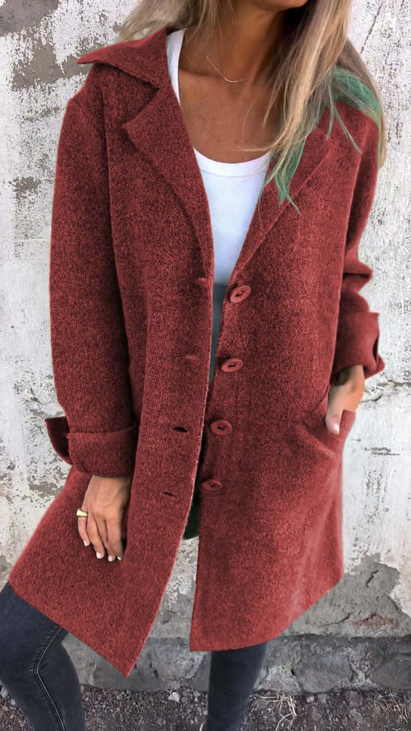 Baylea | Long Button Front Lapel Coat