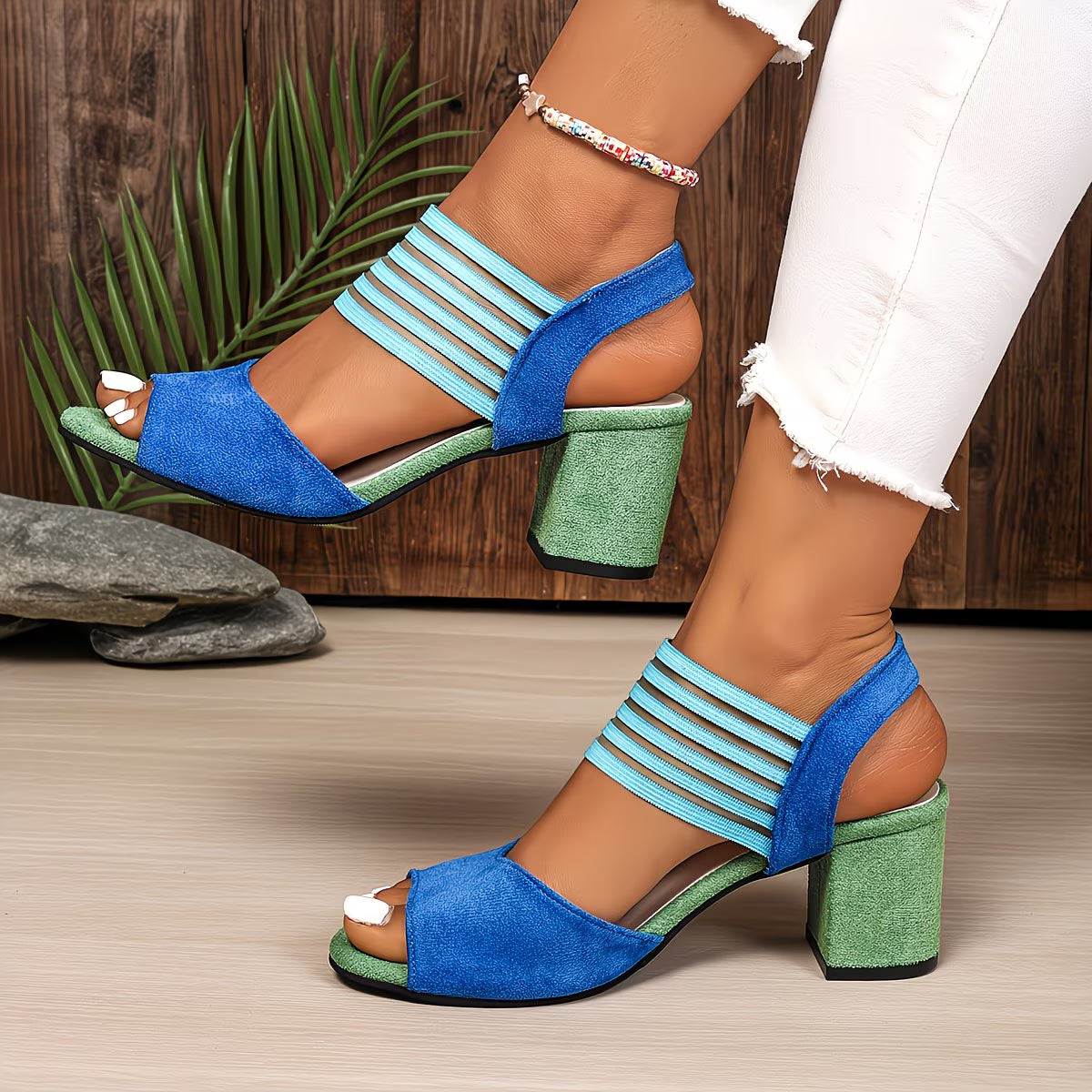 Homare | Block Heel Open Toe Strap Sandals