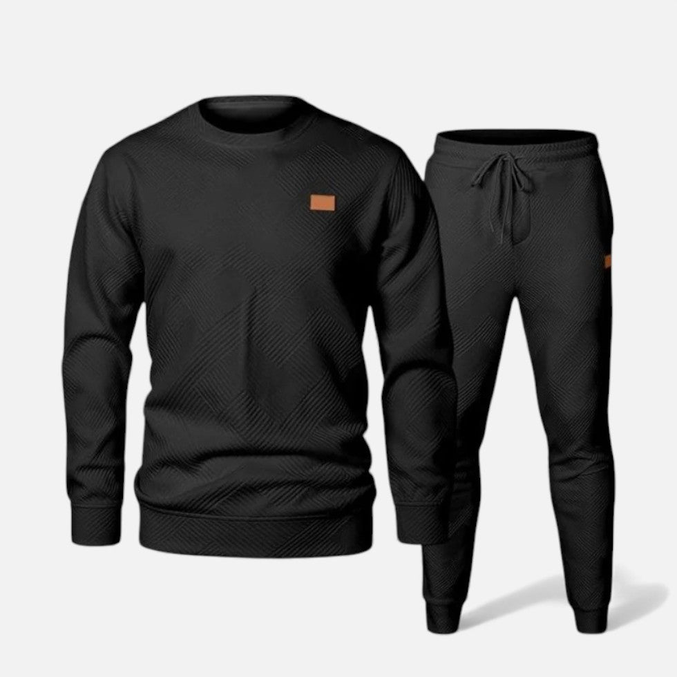Eric | Loungewear Set With Textured Sweatshirt and Joggers