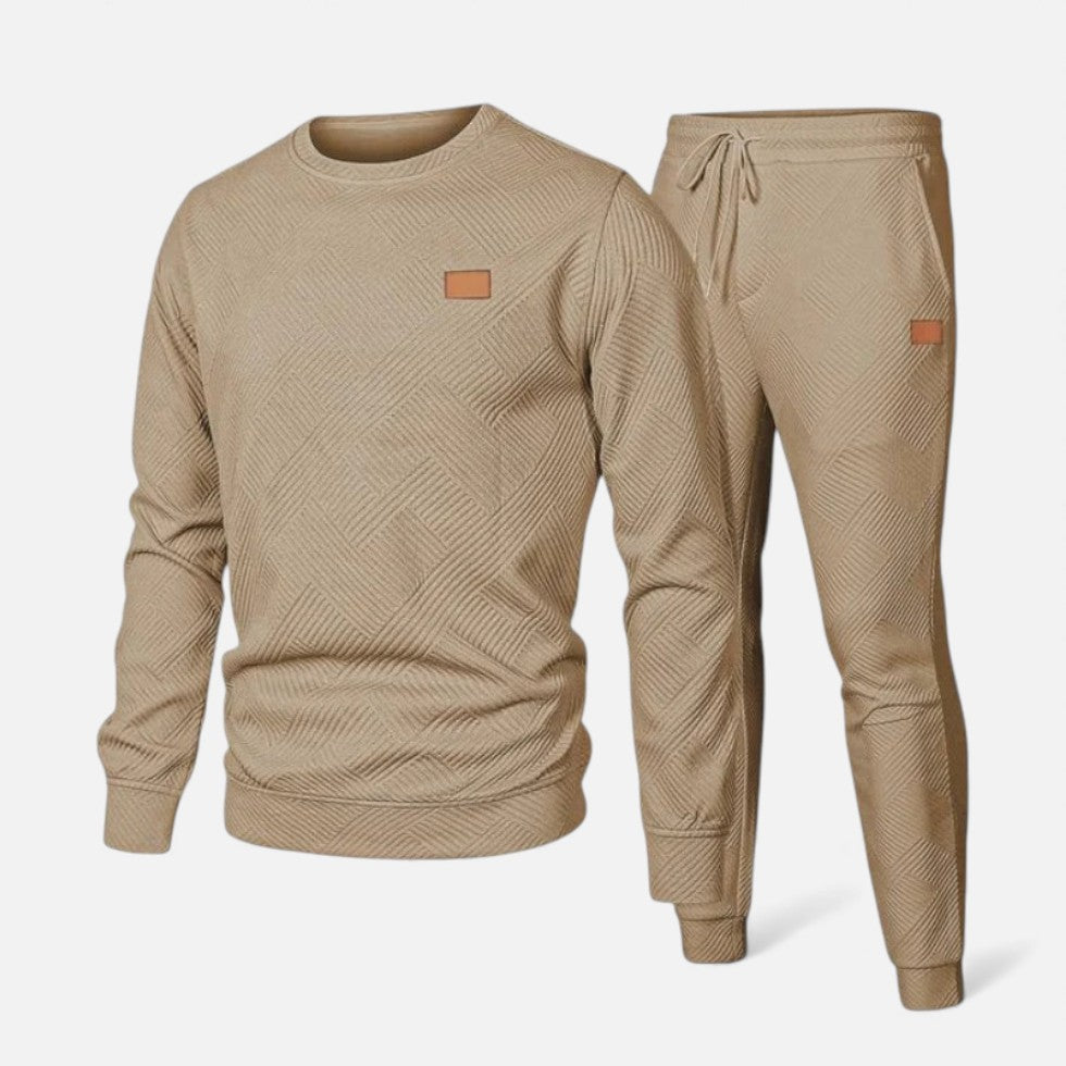 Eric | Loungewear Set With Textured Sweatshirt and Joggers