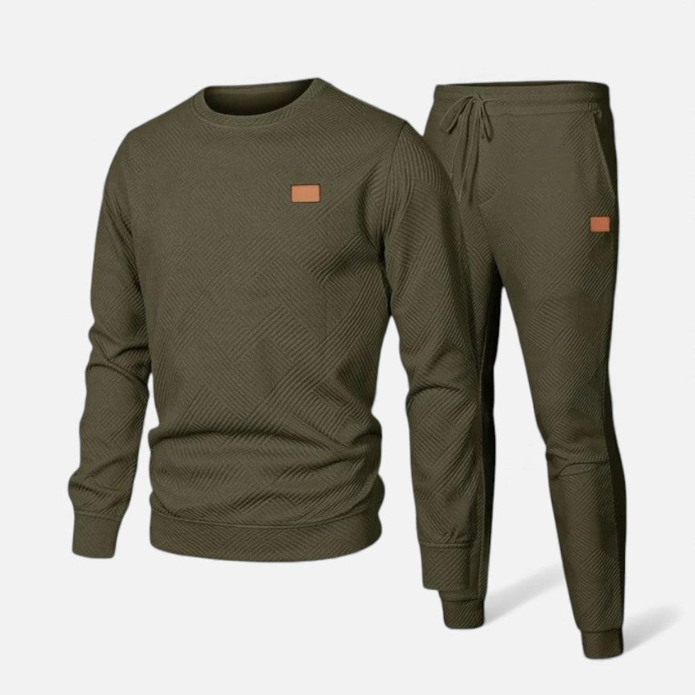 Eric | Loungewear Set With Textured Sweatshirt and Joggers