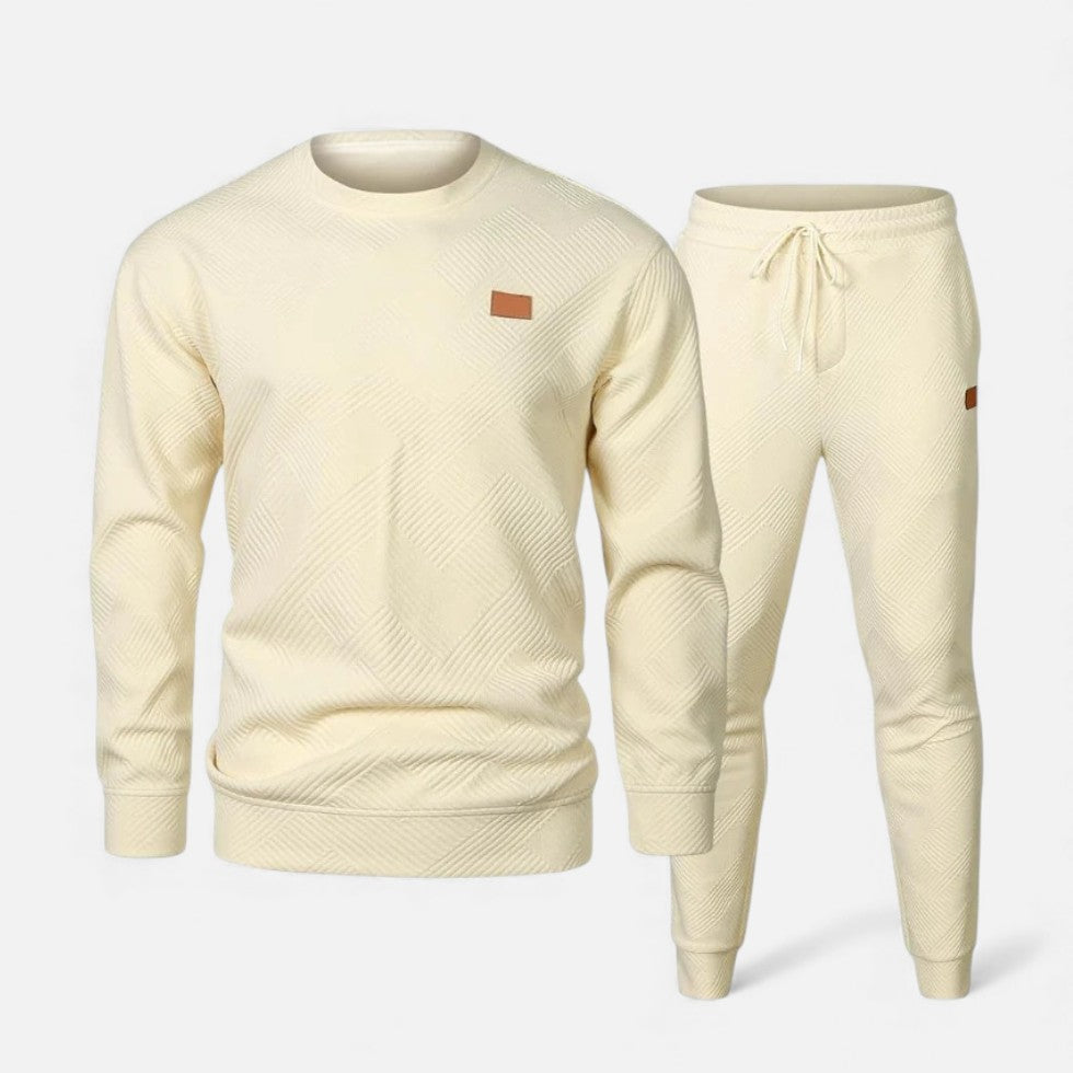 Eric | Loungewear Set With Textured Sweatshirt and Joggers