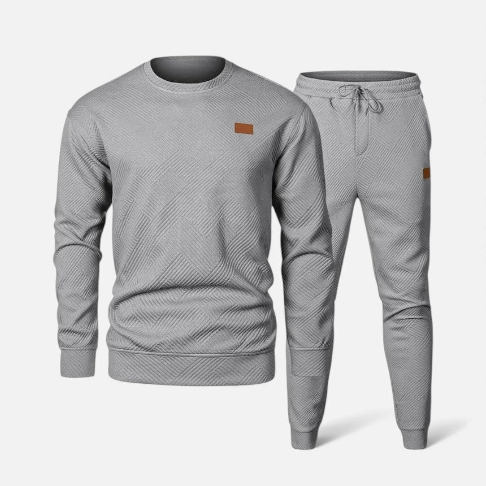 Eric | Loungewear Set With Textured Sweatshirt and Joggers