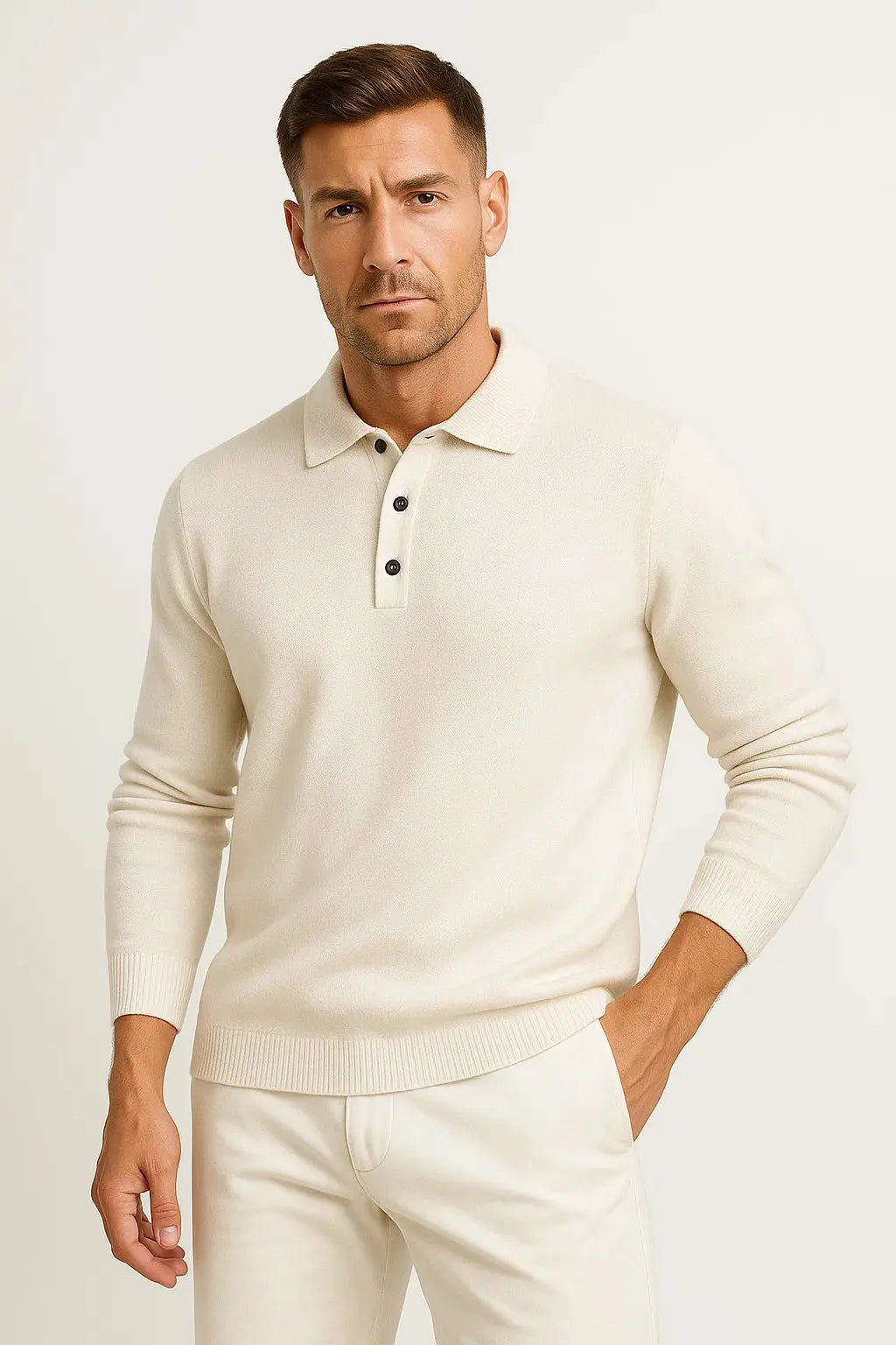 Lazaro | Sweater With Long Sleeves and Polo Collar