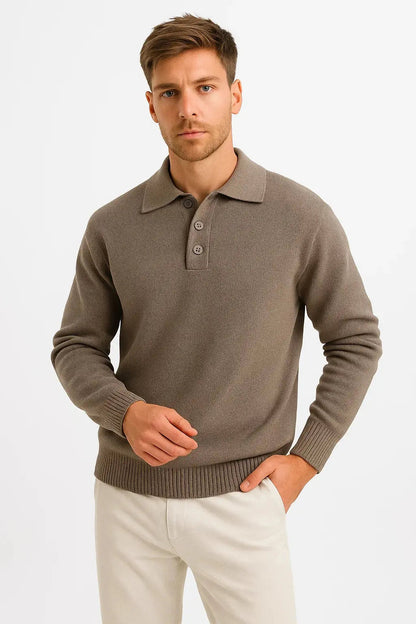 Ramesh | Sweater With Polo Collar and Long Sleeves